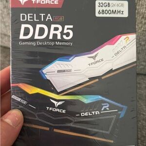 Delta RGB DDR5 Gaming Desktop Memory - Black and White 32GB